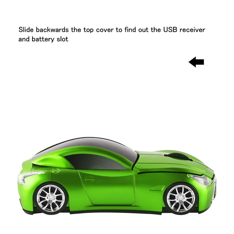 elec Space Cool Sport Car Shape 2.4GHz Wireless Mouse Optical Cordless Mice with USB Receiver for PC Laptop Computer 1600DPI 3 Buttons - Image 3